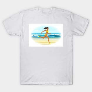 The Girl Run on the Beach T-Shirt